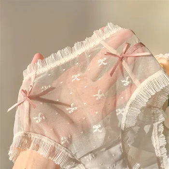 Seksikas Net Lõng Pesu Naistele Jaapani Tüdrukud Seksikas Aluspüksid Puuvill Tangas Mujer Elastsus Femme Püksikud Bowknot