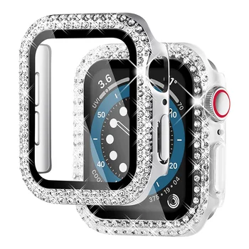 Diamond puhul Apple ' i watch band 44mm 42mm 38mm iwatch seeria 6 5 4 se Bling Kaitseraua Screen Protector Kate apple vaadata juhul
